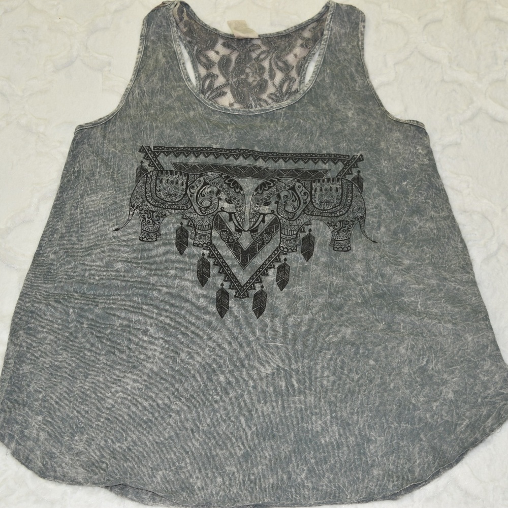 American Age Grey and Black Patterned Tank